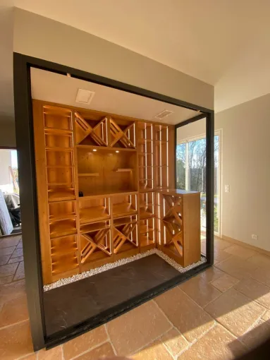 Création d’une cave à vin vitrée en aluminium à Braud-et-Saint-Louis, Bordeaux, Moderne Menuiserie 33