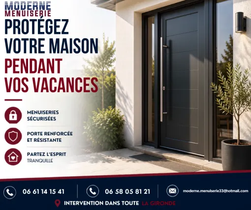 Sécuriser son habitation à Mérignac : pourquoi remplacer ses menuiseries avant de partir en vacances ?, Bordeaux, Moderne Menuiserie 33