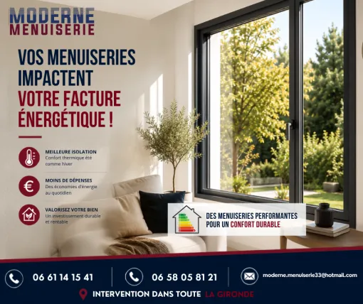 Comment vos menuiseries influencent votre facture énergétique à Pessac ?, Bordeaux, Moderne Menuiserie 33